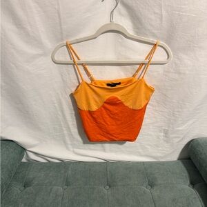 Forever 21 Orange and Yellow Crop Top